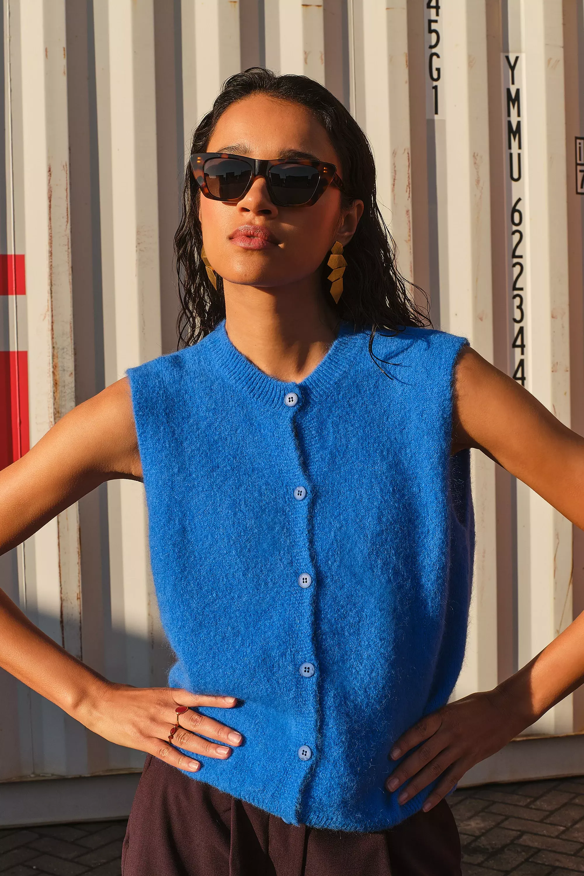 By-Bar Electric Blue Meya Spencer Pullunder Damen blau